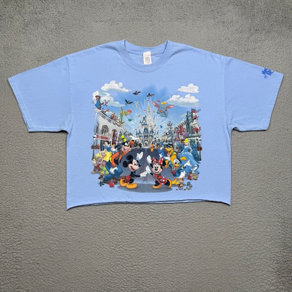Vintage Disney Magic Kingdom Character Crop Top Shirt - Picture 2 of 6